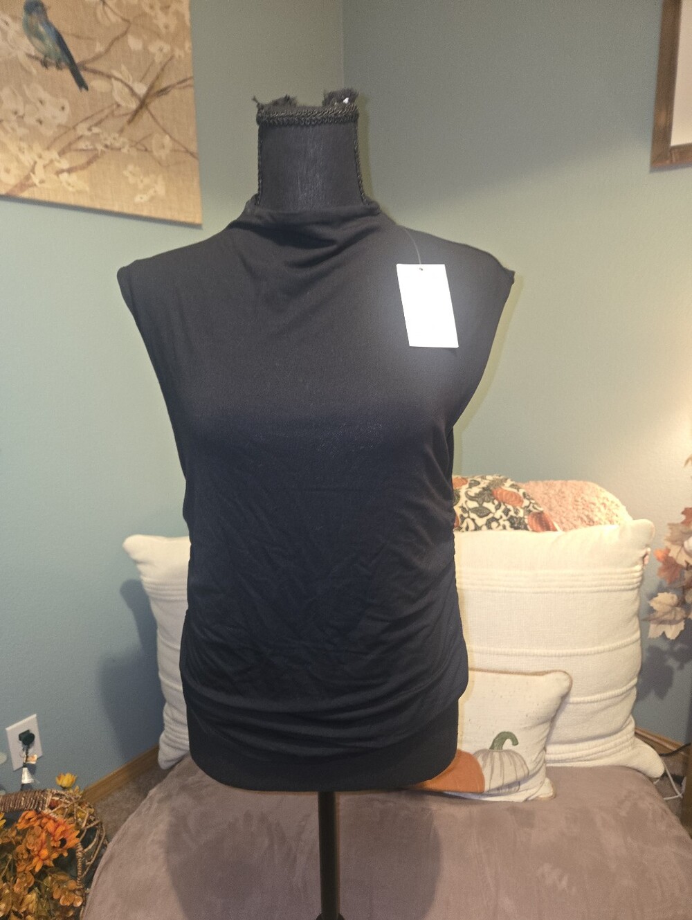 NWT Universal Thread Black Sleeveless Mock Neck Tank